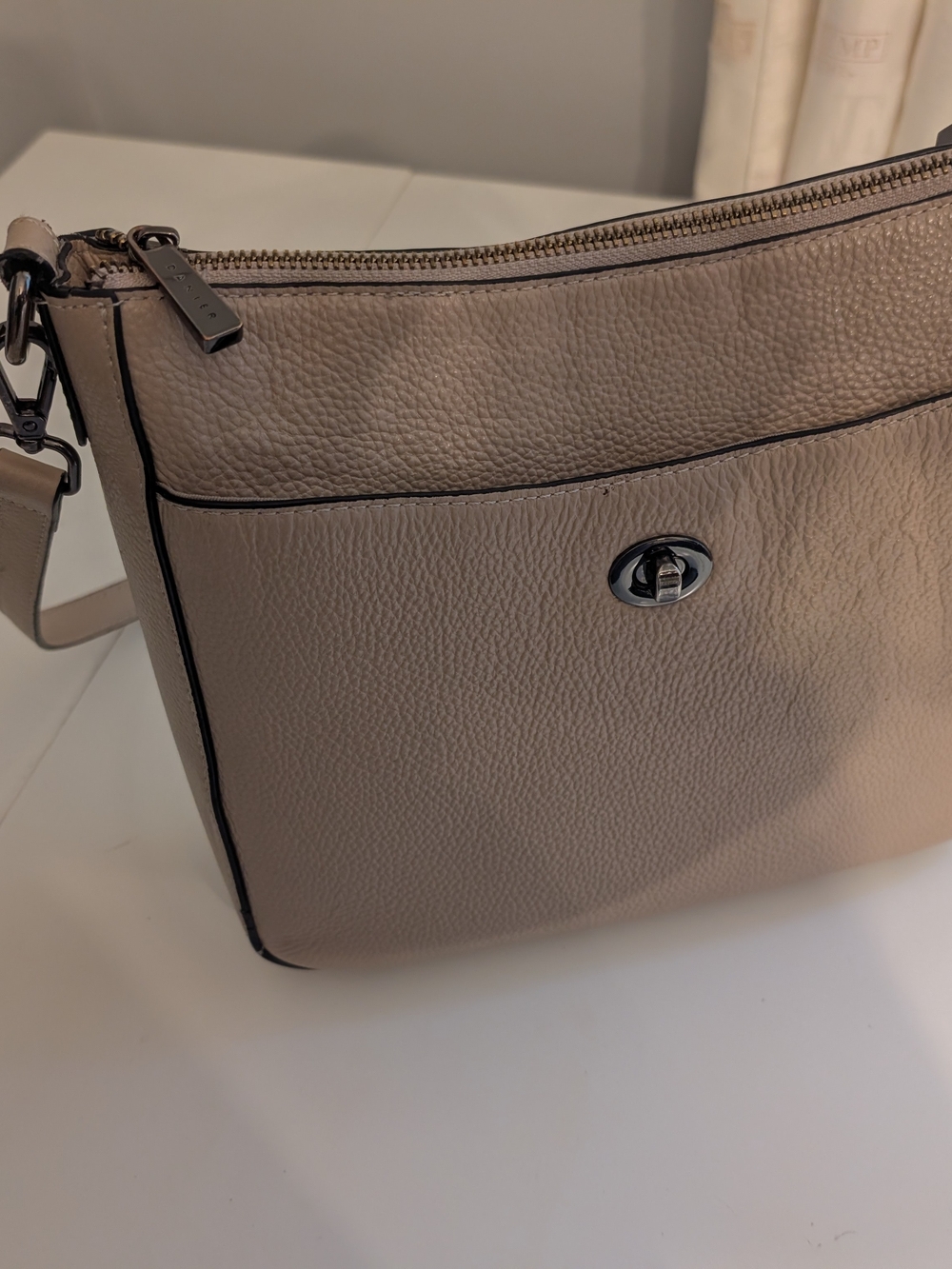 Women's Taupe Danier Leather Crossbody Bag Minimalist Shoulder BagVintageQuality